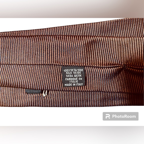 Chanel Men’s Tie. Chocolate Brown, Ribbed. 100% Silk - Picture 4 of 8